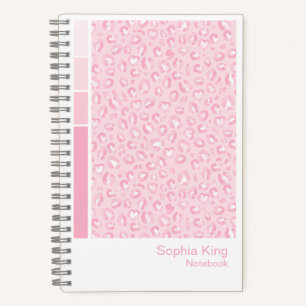 Carnet à palette verticale léopard rose tendre