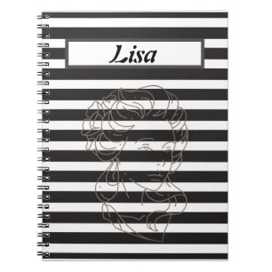 Carnet à rayures noir et blanc