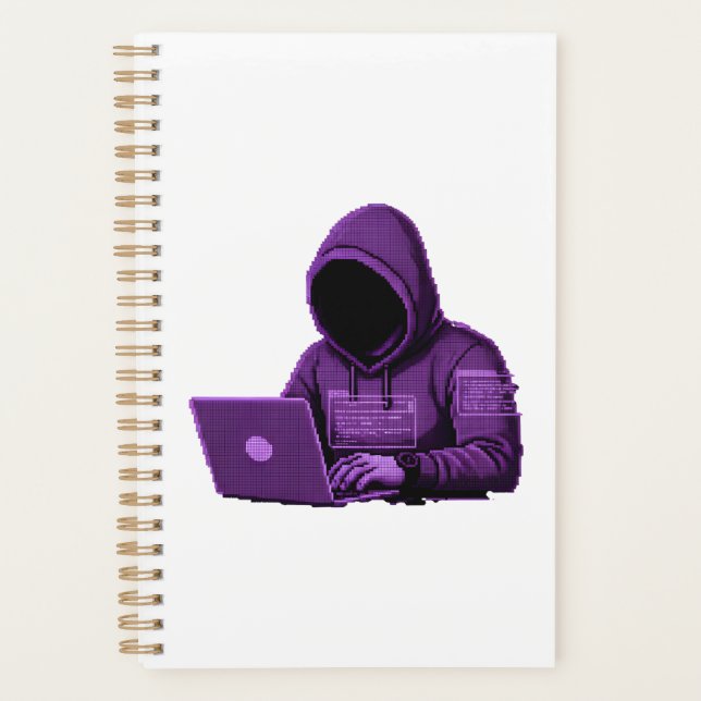 Carnet à spirale Cyper Pixel Art - Journal techniq (Devant)