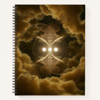 Carnet à spirale d'énergie dorée abstraite