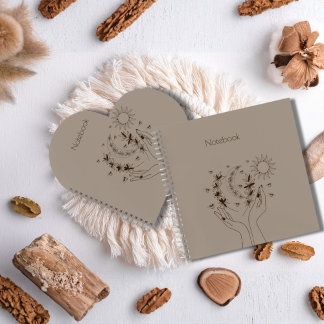 Carnet à spirale floral céleste personnalisé