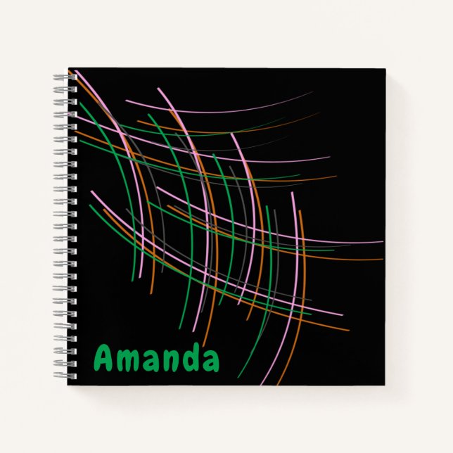 Carnet à spirale moderne personnalisable (21,59 x  (Devant)