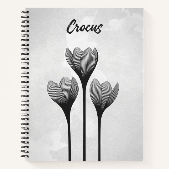 Carnet à spirale personnalisable // Crocus (Devant)