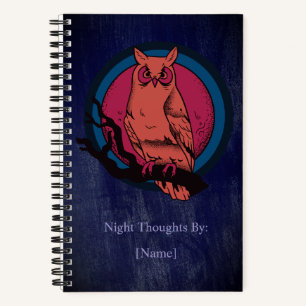 Carnet à spirale Retro Gothic Night Owl Moon