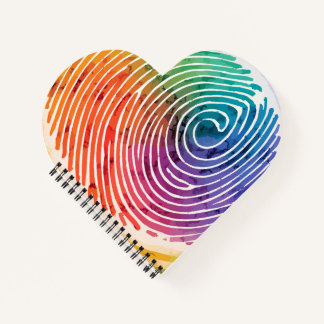 Carnet à spirales en forme de cœur