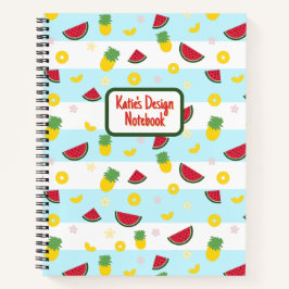 Carnet à spirales | Motif de pastèque ananas