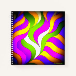 Carnet à spirales. Vagues de couleur, pages d'idée