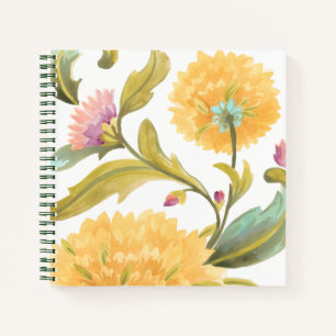 Carnet Abbaye Carreaux floraux - Fleurs Jaunes