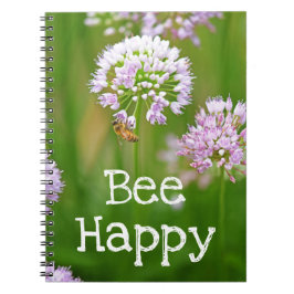 Carnet Abeille avec violet Allium Garden Flower Motivatio