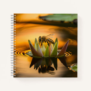 Carnet Abeille de miel sur la fleur