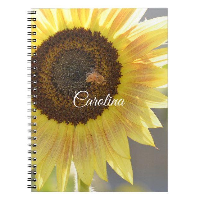 Carnet Abeille de tournesol jaune (Devant)