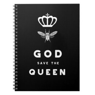 Carnet Abeille drôle. God Save the Queen. Humour ringard
