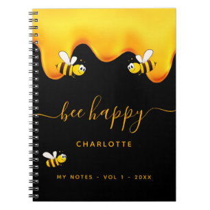 Carnet Abeille noire heureux bourdon abeilles doux journa