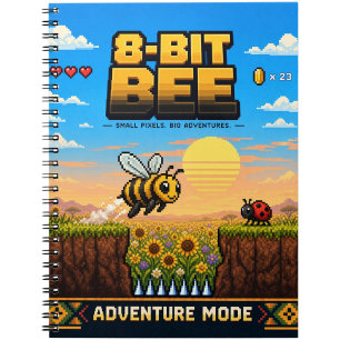 Carnet Abeille, Pixel Art Rétro 8 Bits