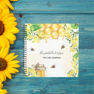 Carnet abeilles bourdon miel jaune nom commercial floral