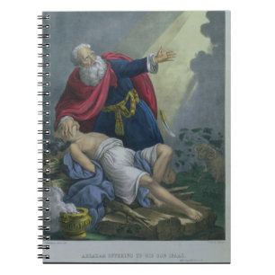 Carnet Abraham offrant vers le haut de son fils Isaac,