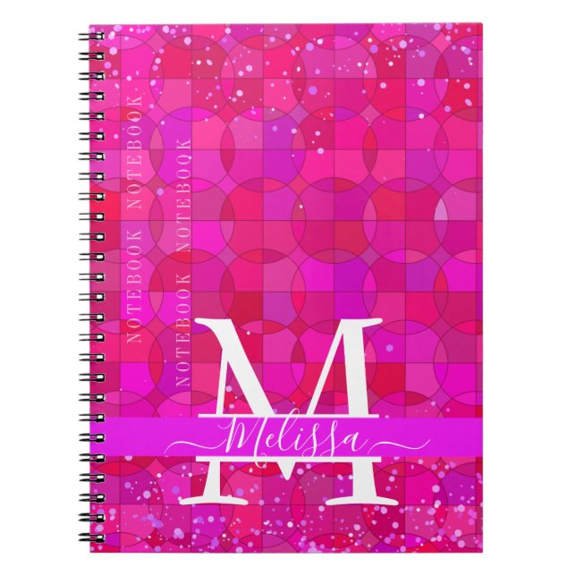 Carnet Abstract Fuchsia Red Customizable (Devant)