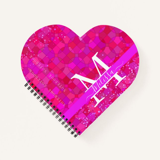 Carnet Abstract Fuchsia Red Customizable (Devant)