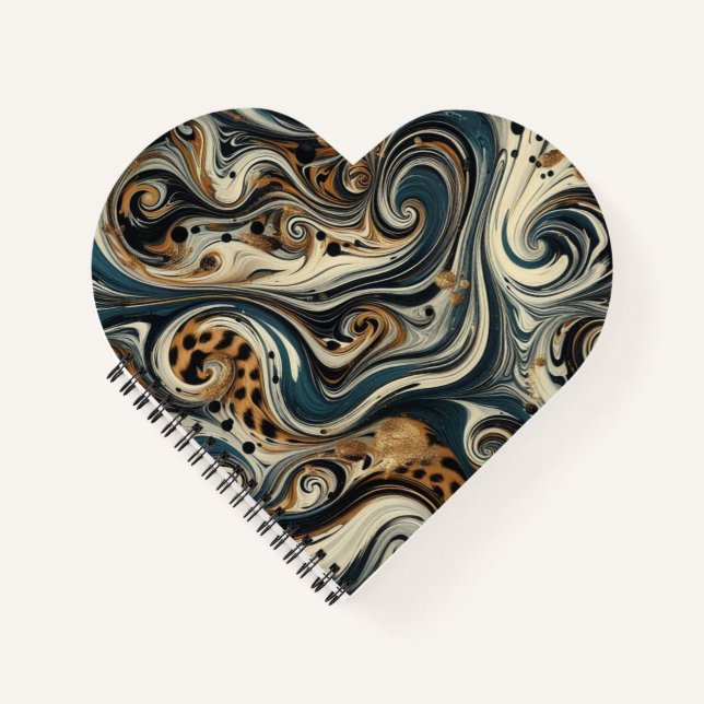 Carnet Abstract Leopard Print Swirl (Devant)