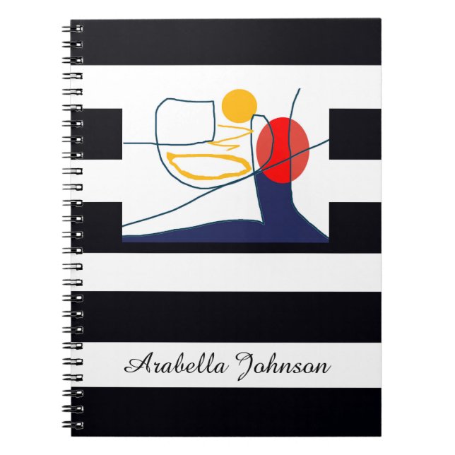 Carnet Abstract Modern Art Personalized Name Classic Chic (Devant)