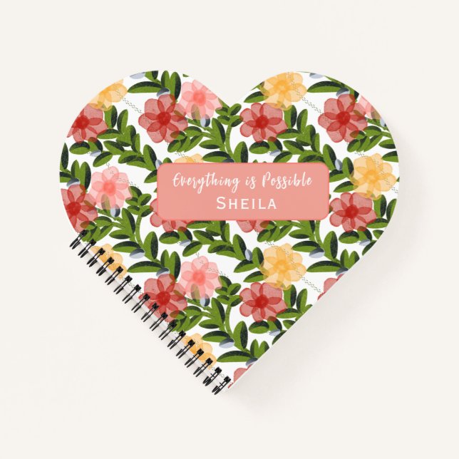 Carnet Abstract Watercolour Florals Notebook Clear (Devant)