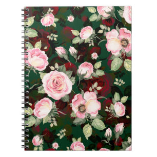 Carnet Abstrait continu joli motif tiré fleurir ou
