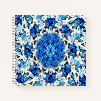 Carnet Abstrait de mandala noir blanc bleu........
