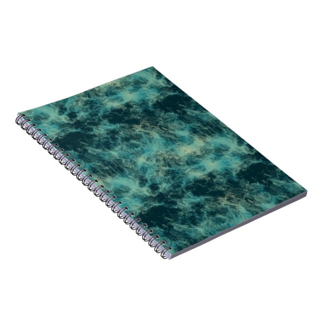 Carnet Abstrait de Marbre Sarcelle (Côté Droit)