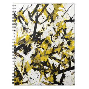 Carnet Abstrait Edgy Yellow Black Chaos