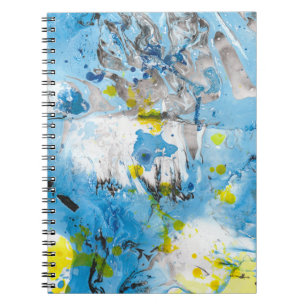Carnet Abstrait jaune bleu vert Modèle moderne tendance