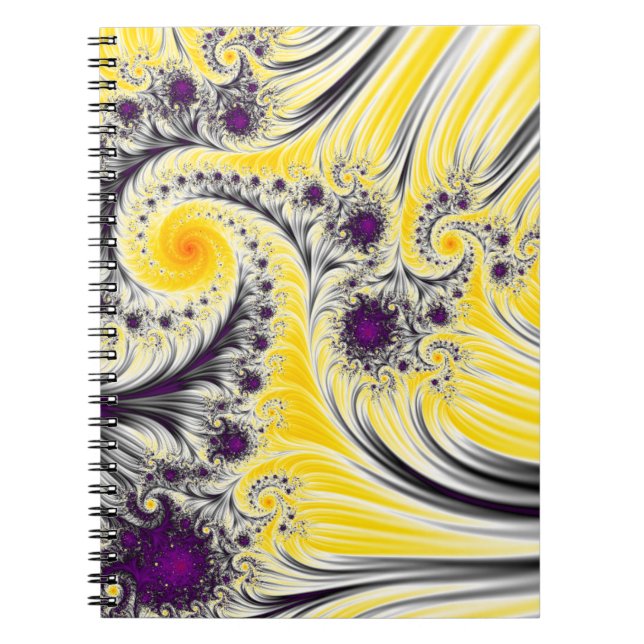 Carnet Abstrait Jaune Silky Fractal Art (Devant)