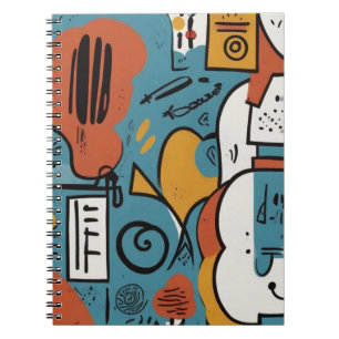 Carnet Abstrait moderne - Design bleu et orange