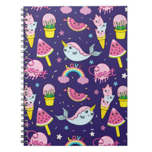 Carnet Abstrait motif de crème glacée sans soudure. Menti