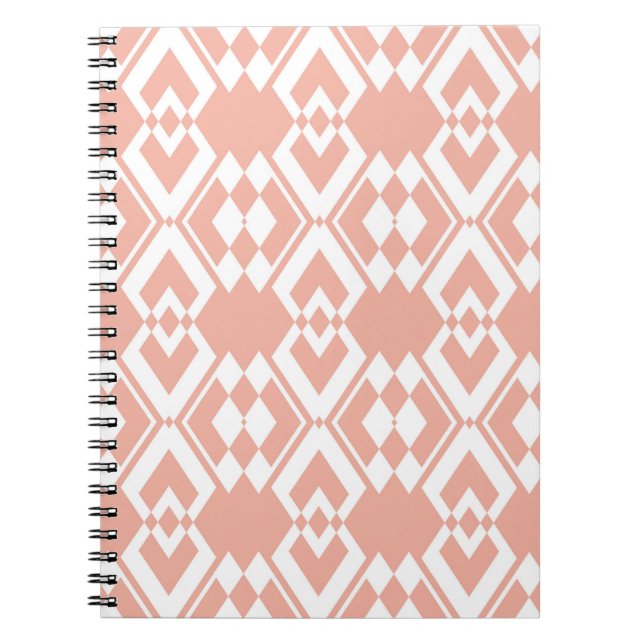 Carnet Abstrait motif sans soudure de couleur rose fleur  (Devant)