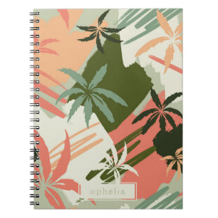 Carnet Abstrait Pastel Summer Palm Tree Motif