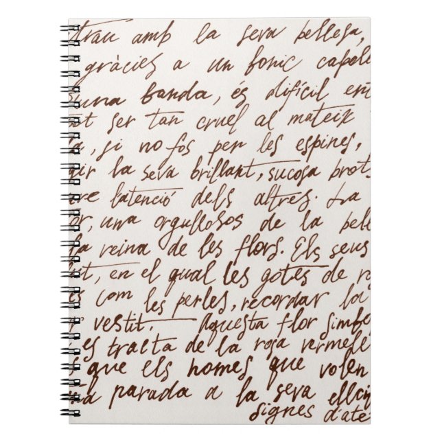 Carnet Abstrait texte manuscrit noir rétro illisible. (Devant)
