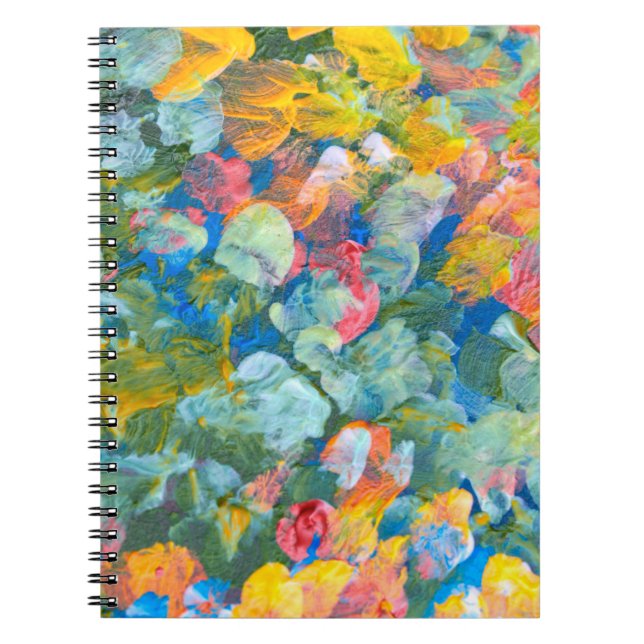Carnet Abstraite brosse de frottement de point acrylique  (Devant)