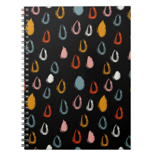 Carnet Abstraite goutte de pluie boho, doodle tribal.