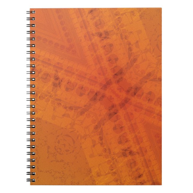 Carnet Acceptation | Motif de Shibori rouge orange jaune (Devant)
