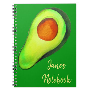 Carnet Accro à l'avocat vert mignon art