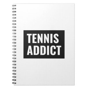 Carnet Accro au tennis Citation drôle d'athlète noir et b