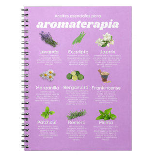 Carnet Aceites esenciales aromaterapia español lavanda
