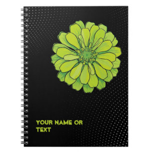 Carnet Acide Botanique Vert: Le Zinnia Pop Art 'Envie'