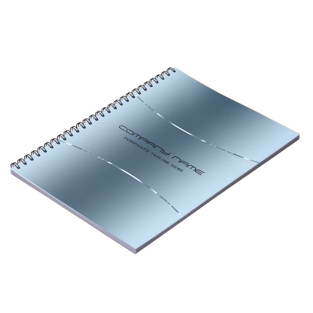 Carnet Acier inoxydable bleu métallique moderne Look 2 (Côté gauche)