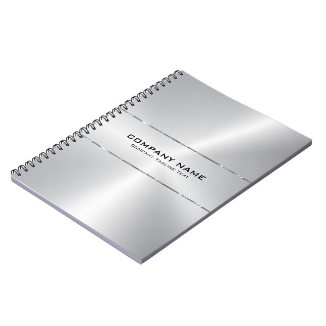Carnet Acier inoxydable métallique brillant Accent argent (Côté gauche)