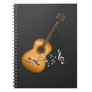 Carnet Acoustic Guitar Player Musical Notes Musicien d'ar