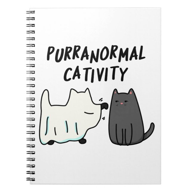 Carnet Activité Purranormale Chat drôle de Pun Halloween  (Devant)