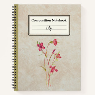 Carnet Adieu aux fleurs de printemps Composition personna