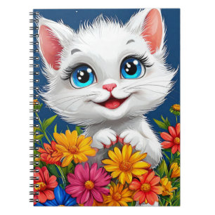 Carnet adorable chat de dessin animé