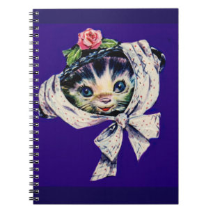 Carnet adorable chatte kitten dans un casquette chaton ki